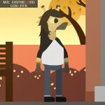 1:1 aaron_walker anthro autumn autumn_leaves bench black_clothing black_footwear bottomwear brown_hair clothed clothing curb dark_hair denim denim_bottomwear denim_clothing detailed_background footwear full-length_portrait fur fur_markings giraffe giraffid gloves_(marking) hair horn jeans lineless long_hair long_neck male mammal markings mr.depressed_giraffe multicolored_body multicolored_clothing multicolored_fur multicolored_topwear night_in_the_woods ossicone pants plant portrait shrub sky solo spots spotted_body spotted_fur style_emulation topwear tree two_tone_body two_tone_clothing two_tone_fur two_tone_topwear wall_(structure) watermark yellow_sky