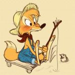  2018 anthro black_nose br&#039;er_fox canine clothed clothing disney fox fur hat hi_res male mammal overalls song_of_the_south uochandayo 