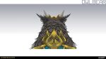 2026 absurd_res ambiguous_feral ambiguous_gender armor avian bear bird black_body black_feathers brown_body brown_feathers bust_portrait colored company_name concept_art digital_drawing_(artwork) digital_media_(artwork) english_description english_text feathers feral gold_(metal) gold_armor gold_mask gradient_background grey_body grey_feathers hi_res highguard_(game) horned_mask light lighting mammal moonbruin_(highguard) multicolored_body multicolored_feathers nicholas_patrick_kelana official_art owl plumicorns portrait rear_view saddle shaded simple_background solo text ursine