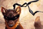  2013 ambiguous_gender clothing kenket mammal mask mustelid solo traditional_media_(artwork) weasel whiskers 