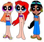  aladdin ariel blossom disney jasmine powerpuff_girls the_little_mermaid 