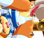  bear bell bent_over blush camerupt cowbell cub dripping eyes_closed facial_piercing female g-sun licking male mammal nintendo nose_piercing nose_ring open_mouth oral panties panties_aside piercing pok&#233;mon pokemon pussy saliva teddiursa tongue underwear video_games young 