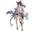  anchor animal_ears bangs bare_shoulders belt black_hair bracelet breasts bridal_gauntlets cape closed_mouth collarbone erune eyewear_on_head full_body granblue_fantasy hair_ornament holster ilsa_(granblue_fantasy) jewelry long_hair looking_at_viewer medium_breasts minaba_hideo official_art open_toe_shoes smile solo standing sunglasses swimsuit thigh_strap transparent_background weapon 