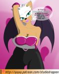  anthro big_breasts breasts camel_toe english_text female patreon rouge_the_bat sonic_(series) text thick_thighs 