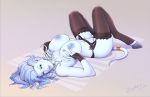  2018 areola armwear bed big_breasts big_lips blizzard_entertainment blue_eyes blue_hair blue_lips blue_skin breasts cleavage clothed clothing cloven_hooves draenei female garter_straps gloves gold_(metal) hair hi_res hooves horn humanoid jewelry legwear lingerie lips long_hair long_tail looking_at_viewer lying navel nipples on_back on_bed pubes solo stockings tail_ring thigh_highs video_games voluptuous warcraft wide_hips zepht7 
