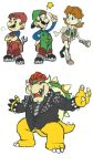  bowser claws female flashlight horn human lizannamae luigi male mammal mario mario_bros nintendo princess_daisy simple_background spike_(disambiguation) tools video_games white_background wrench 