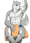  abs anthro anthro_on_anthro biped blush brown_fur canine clothed clothed_sex clothing dog duo fellatio frown fur grey_fur hand_on_head hand_on_thigh kemono leg_wrap looking_away lying male male/male mammal motion_lines multicolored_fur muscular muscular_male on_front oral raised_arm royalsobatya sex shirt simple_background sitting tailwag topless two_tone_fur underwear white_background white_fur 