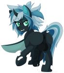  2018 alpha_channel animal_genitalia animal_penis anus balls blue_hair changeling cum dickgirl equine equine_penis fan_character fangs hair horn insect_wings intersex mammal my_little_pony pearlyiridescence penis simple_background slit_pupils solo teeth transparent_background white_background wings 