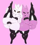  2018 alien ass_to_ass balls beri_(sqoon) black_sclera duo flexible fur humanoid looking_at_viewer male null_(sssonic2) penis purple_background purple_skin puwa simple_background sssonic2 white_eyes white_fur yellow_eyes 