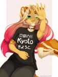  2018 anthro blonde_hair breasts brown_fur clothed clothing digital_media_(artwork) feline female fur green_eyes hair kyotokisha15 leopard mammal solo tan_fur 