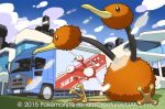  commentary_request doduo gen_1_pokemon no_humans official_art pokemon pokemon_(creature) pokemon_trading_card_game saitou_naoki trading_card watermark 