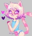  &lt;3 :3 beleth_(floraverse) cat clothing english_text feline female floraverse fur hair mammal pink_fur smile solo standing tastynibbles text white_beleth_(floraverse) white_hair 