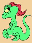  anthro butt chameleon dreamworks female hair lizard lizzie looking_back nude red_hair reptile scalie smile solo unknown_artist young 