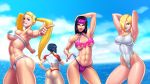  abs ass black_hair blonde_hair falke_(street_fighter) han_juri josef_axner muscle ocean rainbow_mika smile street_fighter street_fighter_v yamato_nadeshiko_(street_fighter) 