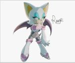  anthro bat boots clothing eyeshadow female footwear fur gloves lipstick makeup mammal rouge_the_bat solo sonic_(series) video_games white_fur wings おみや 