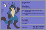  anthro facial_piercing female hip-dermals invalid_tag lip_piercing lucario model_sheet nintendo piercing pok&eacute;mon pok&eacute;mon_(species) red-eyes snakebite_piercing solo standing stripes video_games 