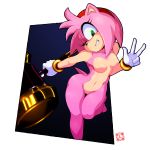  amy_rose anthro breasts clothing featureless_breasts female gloves hair hairband hammer hedgehog hi_res mammal mostly_nude pink_body pink_hair pink_skin pussy short_hair solo sonic_(series) tools video_games ﾈｶﾞｴﾙ 