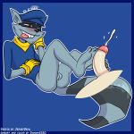  2018 anthro balls biting_tongue blush butt clothing cum cumshot damian5320 digital_media_(artwork) duo ejaculation feet foot_fetish footjob gloves half-closed_eyes half_naked humanoid_feet jerseydevil male male/male mammal orgasm penis procyonid raccoon sex sly_cooper sly_cooper_(series) solo_focus striped_tail stripes toes video_games 