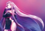  breasts cleavage dress fate/stay_night fate_(series) gradient long_hair purple_eyes purple_hair rider skintight taishi tattoo 