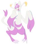  ambiguous_gender anthro eyelashes front_view fur looking_at_viewer mienshao multicolored_fur nintendo norithecat pok&eacute;mon pok&eacute;mon_(species) simple_background smile solo standing tongue video_games white_background 