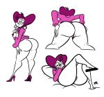  anthro areola big_butt bottomless breasts butt clothed clothing digital_media_(artwork) disney ear_piercing erect_nipples female goof_troop hair lying mammal mature_female nipples peg_pete piercing pussy solo wide_hips zaribot 