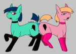  2018 anal anal_penetration blush clothed clothing cutie_mark digital_drawing_(artwork) digital_media_(artwork) dildo double_dildo duo earth_pony equine eyelashes female female/female feral friendship_is_magic fur hair hooves horse incest mammal my_little_pony open_mouth penetration plushkinn pony sex_toy sibling simple_background sister smile standing tongue tongue_out twincest twins vaginal vaginal_penetration 