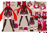  absurdres animal_ears animal_hood anime_coloring bangs black_footwear bob_cut boots breasts brown_eyes brown_hair burning_hand cat_ears cat_girl cat_hood cat_tail character_name character_sheet closed_mouth color_guide doors_studios english enya_yang fake_animal_ears frilled_skirt frills glasses hand_up highres hood hood_up legs_apart long_hair long_sleeves looking_at_viewer mage magic medium_breasts miniskirt multicolored_hair multiple_views original over-rim_eyewear pink_hair red_scarf scarf self_upload semi-rimless_eyewear short_hair skirt source_request standing stats swept_bangs tail thigh_boots thighhighs two-tone_hair variations 