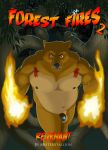  2018 5_fingers balls bear big_balls caption comic devon_(misterstallion) fires flaccid forest invalid_tag magic male mammal misterstallion musclegut muscular muscular_male nipples nude outside patreon penis public sequel soft_penis solo sorcery story surprise tattoo text tree 