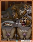  anthro anus bed better_version_at_source canine cheetah comic conditional_dnp delkon feline female invalid_tag male mammal penetration penis pussy teeth the_feast_of_nero vaginal wolf 