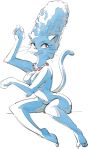  anthro blue_fur breasts cat_marge collar convenient_censorship dbaru fangs feline female fur looking_at_viewer mammal marge_simpson mature_female nude panther pose smile solo the_simpsons whiskers 