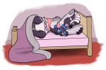  bed claws clothing crinkle cuddling diaper eyes_closed female frilly fur hair hyena hypnosis infantilism mammal mind_control multicolored_fur nightgown pacifier padding pink_hair plushie rand1971 sleeping smile solo solo_focus yuki yuki_sukafu 