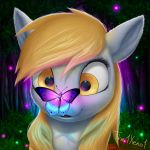  2018 arthropod butterfly derp_eyes derpy_hooves_(mlp) equine female feral forest friendship_is_magic hair horse insect mammal my_little_pony night outside pony solo the1xeno1 tree 