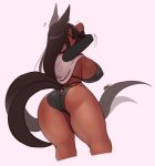  2018 2_tails 5_fingers animal_humanoid big_breasts big_butt bikini biped breasts brown_hair brown_skin butt clothed clothing digital_media_(artwork) eyebrows eyelashes female fox_humanoid hair huge_breasts humanoid inner_ear_fluff kammi kanel long_hair looking_at_viewer looking_back mammal multi_tail nipple_bulge open_mouth portrait rear_view shirt simple_background solo standing sweat swimsuit t-shirt thick_thighs three-quarter_portrait undressing voluptuous white_background wide_hips yellow_eyes 