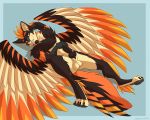  animal_genitalia anthro avian balls bird canine casparr demiphoenix erection fox foxbirb male mammal nude penis pinup pose presenting sheath wings xavier xavier_(rukaisho) 