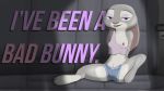  16:9 anthro bedroom_eyes bound breasts buckteeth clothing disney ears_down english_text exposed_breasts female fluffytuft fur half-closed_eyes hands_behind_back hi_res judy_hopps lagomorph looking_at_viewer loose_clothing mammal midriff multicolored_fur navel nipple_slip nipples rabbit restrained seductive shorts sitting small_breasts spread_legs spreading teeth text two_tone_fur wallpaper zootopia 