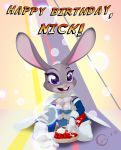  anthro breasts clothed clothing digital_media_(artwork) disney english_text female gavalanche judy_hopps kneeling lagomorph looking_at_viewer mammal open_mouth rabbit smile solo text tongue zootopia 