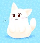  blue_background cat chenamon-draws feline female fur kirby_(series) mammal nintendo red_eyes shiro_(kirby) simple_background video_games whiskers white_fur 