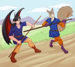  demon elf foxxie_softpaws horn humanoid male mammal rawrrarr rodent squirrel staff wings 