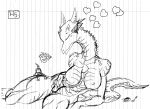  &lt;3 2018 ambiguous_gender anthro black_and_white breasts dragon english_text female friends happy harpseal horn human hunkette knight laying_doen love lying mammal melee_weapon monochrome non-mammal_breasts nude pussy scales scalie shield sitting slaythedragon spikes sword text thick_thighs weapon wide_hips 