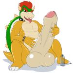  anthro balls big_balls big_penis bowser claws dragon erection hi_res huge_balls huge_penis humanoid_penis hyper hyper_balls hyper_penis koopa looking_at_viewer male mario_bros masturbation nintendo nude oil partially_retracted_foreskin penile_masturbation penis potatopileup red_eyes scales scalie shell slightly_chubby smile solo tongue tongue_out uncut vein veiny_penis video_games 