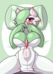  &lt;3 &lt;3_eyes abdominal_bulge ambiguous_penetration big_breasts blush breasts clothed clothing duo faceless_male female first_person_view gardevoir hair hair_over_eye hi_res humanoid limebreaker looking_at_viewer male male/female male_penetrating male_pov nintendo not_furry penetration pok&eacute;mon pok&eacute;mon_(species) sex smile solo_focus video_games 