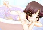 1girl artist_request ass bathtub looking_at_viewer mild nude original peeing solo tagme wet 