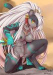 2018 anthro blush breasts ear_piercing fatima_eaglefeather feline female fur hair looking_at_viewer mammal nipples nude piercing pussy sdorica sdorica_sunset solo wolflong 