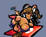  :3 beaver butt clothing cute eyelashes eyewear female hair happy looking_at_viewer lying mammal multicolor nintendo nintendo_switch panties pussy rodent rug shirt simple_background solo switch tank_top tasteydonuts thicl_thighs underwear video_games 