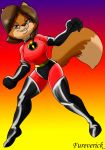  anthro canine female fox fureverick helen_dish mammal pose rainbow_background simple_background smile smirk solo the_incredibles 
