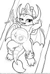  anthro anus black_and_white burping cosplay cub cutie_mark dragon female flat_chested friendship_is_magic jewelry looking_at_viewer lying monochrome my_little_pony navel onomatopoeia outie princess_celestia_(mlp) pussy simple_background smolder_(mlp) smudge_proof solo sound_effects vore white_background young 