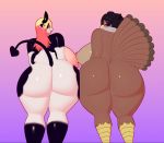  animated avian big_breasts big_butt bird black_hair blonde_hair boh_(ikugo) bovine breasts butt female hair horn huge_butt ikugo_(artist) lily_(sssonic2) looking_at_viewer mammal nipples non-mammal_breasts overweight succubus turkey voluptuous wide_hips 