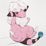  anus blush caprine female feral flaaffy hooves mammal nintendo open_mouth pok&eacute;mon pok&eacute;mon_(species) pussy simple_background sitting slightly_chubby solo spread_legs spreading video_games wool youjomodoki 