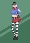  blue_eyes blue_hair clothes green_eyes long_hair midriff oc oo_sebastian_oo scarf shades smile stockings tight 