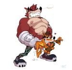  &lt;3 anthro balls bandicoot big_penis crash crash_bandicoot crash_bandicoot_(series) crunch crunch_bandicoot cum cum_in_ass cum_inside duo erection humanoid_penis male male/male mammal marsupial muscular muscular_male nipples nude penis sex simple_background size_difference teeth tongue tongue_out videgame video_games white_background 